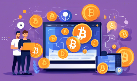 Create an inviting and informative scene that illustrates the process of buying cryptocurrency for beginners. The scene includes a friendly person at a computer researching exchanges, reading tutorials, and setting up a digital wallet on their smartphone. Surround the person with easily recognizable cryptocurrency symbols like Bitcoin, Ethereum, and Litecoin, along with some step-by-step instructional visuals. The setting should be modern and tech-savvy, yet approachable, to encourage confidence in new users.