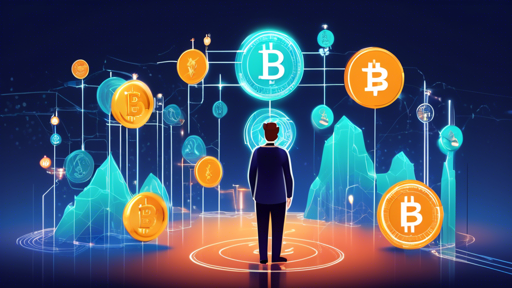 Create an image depicting a cautionary scene about cryptocurrency investment. Show a person standing at a crossroads, holding a smartphone displaying a cryptocurrency app, with one path leading towards shiny digital coins and ascending graphs, while the other path has warning signs, locks, and text reading Research First. Surround the scene with symbols of both opportunity and risk, like dollar signs, padlocks, and magnifying glasses. The atmosphere should be informative and balanced, emphasizing the need for careful consideration and research before investing in cryptocurrency.