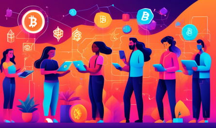 Create a high-resolution digital illustration featuring a diverse group of people, each holding a different type of crypto wallet, such as hardware wallets, mobile wallets, and desktop wallets. In the background, include a vibrant blockchain network connected to various cryptocurrencies like Bitcoin and Ethereum. The scene should have a friendly and educational vibe, with a mix of modern technology elements and an inviting color palette to signify the beginner-friendly nature of the guide.