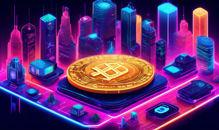 Create a vibrant digital illustration showcasing the top cryptocurrency platforms to watch in 2023. Include iconic logos of popular crypto platforms like Bitcoin, Ethereum, Binance, and others in a futuristic cityscape setting with holographic charts and data displays. Emphasize innovation, technology, and growth with a mix of neon lights and sleek, modern architecture.